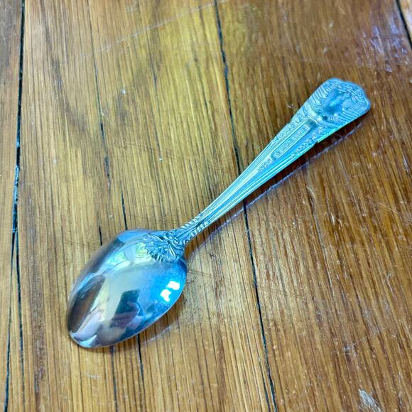 Vintage Japan Nickel Silver Demitasse Flatware Spoon 4.25" - Picture 6 of 11
